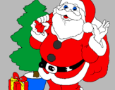 Desenho Santa Claus e uma árvore de natal pintado por willames