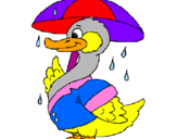 Desenho Pato sob a chuva pintado por mc carol
