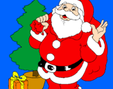 Desenho Santa Claus e uma árvore de natal pintado por DHY
