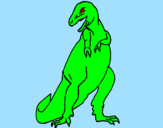 Desenho Tiranossauro rex pintado por Gabriel araújo 3 aninhos