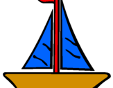 Desenho Barco veleiro pintado por rafaela