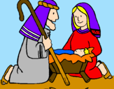 Desenho Adoram o menino Jesús pintado por yana