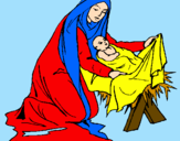 Desenho Nascimento do menino Jesús pintado por yana