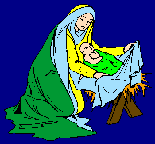 Desenho Nascimento do menino Jesús pintado por luana kasumi