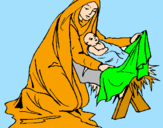 Desenho Nascimento do menino Jesús pintado por franciele mariano