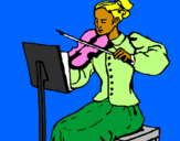 Desenho Dama violinista pintado por Ashley