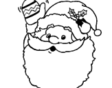 Desenho Pai Natal a saudar pintado por eli