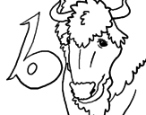 Desenho Búfalo pintado por boi