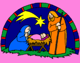 Desenho Manjedoura de natal pintado por gabi