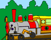 Desenho Locomotiva  pintado por trem
