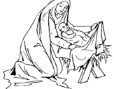 Desenho Nascimento do menino Jesús pintado por ga
