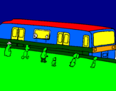 Desenho Passageiros à espera do comboio pintado por rick