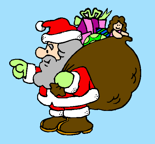 Pai Natal com o saco de presentes