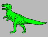 Desenho Tiranossaurus Rex pintado por Gabriel araújo 3 aninhos