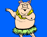 Desenho Porco havaiano pintado por sandro