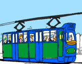 Desenho Eléctrico com passageiros pintado por juleo