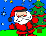 Desenho Papai Noel pintado por estefhany