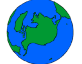 Desenho Planeta terra pintado por luiz