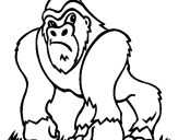 Desenho Gorila pintado por macaco
