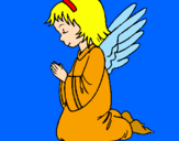 Desenho Anjo a orar pintado por anica