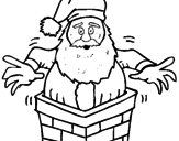 Desenho Pai Natal no chaminé pintado por beliz