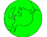 Desenho Planeta terra pintado por zedoca 4 anos