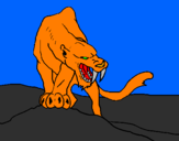 Desenho Tigre com dentes afiados pintado por ygor