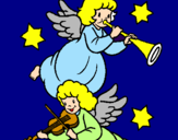 Desenho Anjos musicais pintado por uga