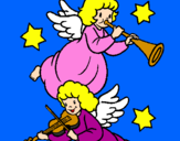 Desenho Anjos musicais pintado por Ingrid