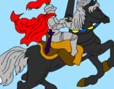 Desenho Cavaleiro a cavalo pintado por julio