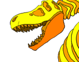Desenho Esqueleto tiranossauro rex pintado por joao fale
