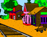 Desenho Estação de comboio pintado por Emanoel