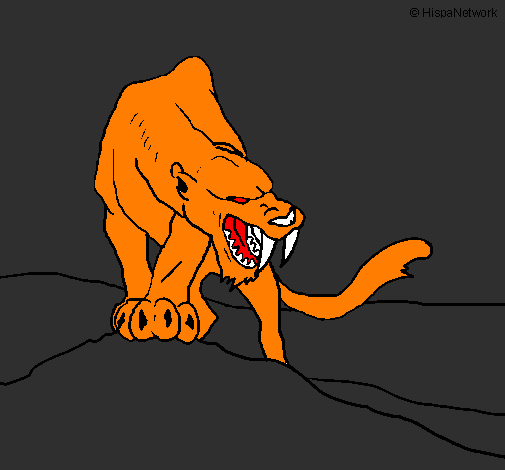 Desenho Tigre com dentes afiados pintado por igor tigre da noite