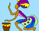 Desenho Mulher com tambor pintado por yasmim