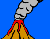 Desenho Vulcão pintado por LUAS