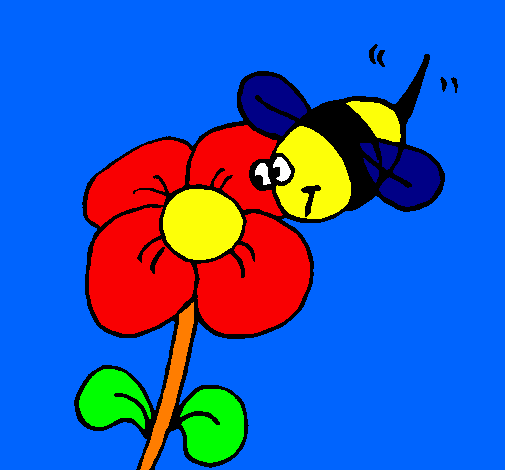 Abelha e flor