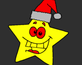 Desenho estrela de natal pintado por eduarda