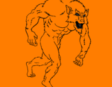 Desenho Homem lobo pintado por adam