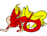 Desenho Dragão de mar pintado por dragao aquatico