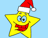 Desenho estrela de natal pintado por geovana