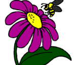 Desenho Margarida com abelha pintado por nataly