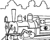 Desenho Locomotiva  pintado por soco