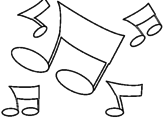 Desenho Notas musicais pintado por notas