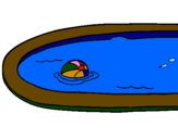 Desenho Bola na piscina pintado por samuel