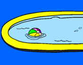 Desenho Bola na piscina pintado por Isabelle