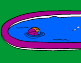 Desenho Bola na piscina pintado por heloisa