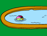 Desenho Bola na piscina pintado por emerson