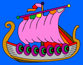 Desenho Barco viking pintado por brinquedo do playcenter
