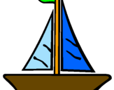 Desenho Barco veleiro pintado por Barquinho