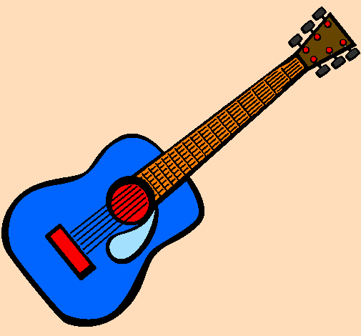 Desenho Guitarra espanhola II pintado por violao do Felipe